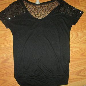 5/$25 Black sequin Vanity top Size S